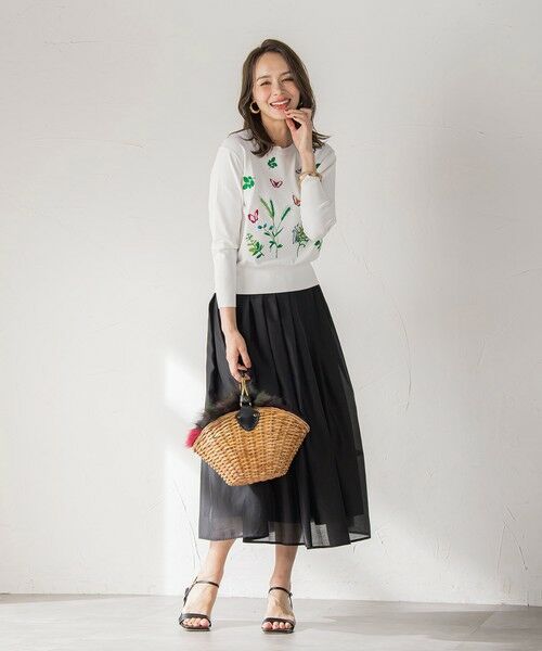 Viaggio Blu / ビアッジョブルー ニット・セーター | バタフライ刺繍ニット≪手洗い可能≫ | 詳細7