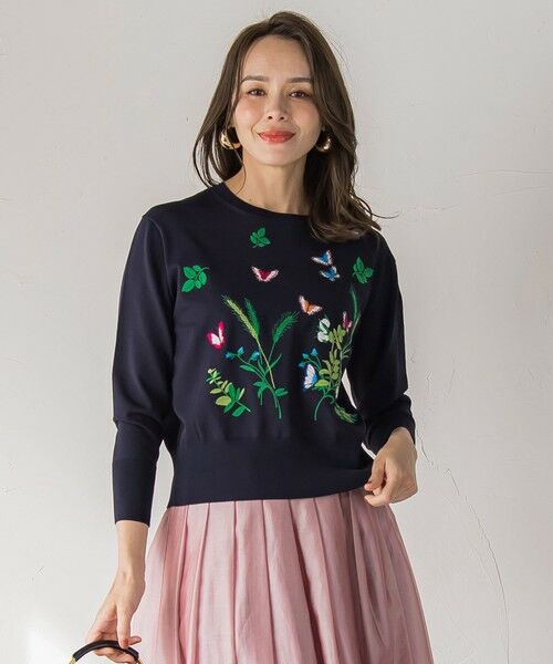 Viaggio Blu / ビアッジョブルー ニット・セーター | バタフライ刺繍ニット≪手洗い可能≫ | 詳細17