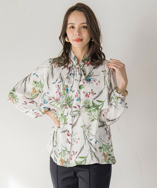 Viaggio Blu / ビアッジョブルー シャツ・ブラウス | バタフライプリントブラウス≪洗濯機で洗える≫ | 詳細2