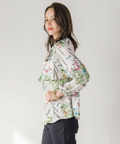 Viaggio Blu / ビアッジョブルー シャツ・ブラウス | バタフライプリントブラウス≪洗濯機で洗える≫ | 詳細3