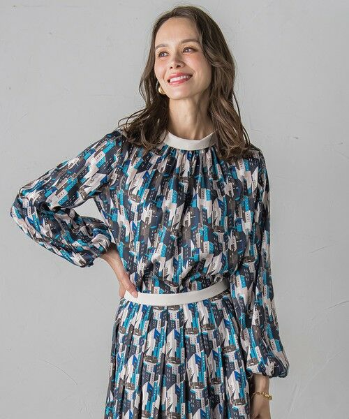 Viaggio Blu / ビアッジョブルー シャツ・ブラウス | ビルディング柄ブラウス≪洗濯機で洗える≫ | 詳細4