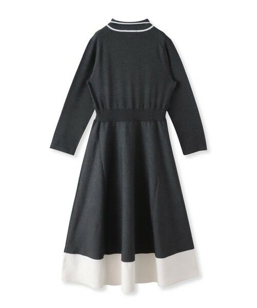 Viaggio Blu / ビアッジョブルー ロング・マキシ丈ワンピース | バイカラーニットワンピース≪手洗い可能≫ | 詳細13
