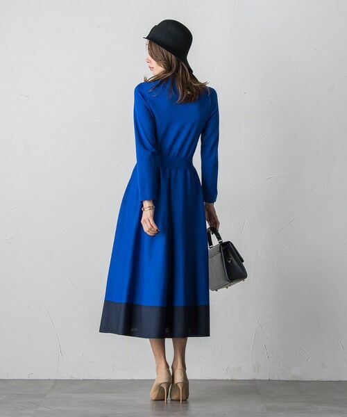 Viaggio Blu / ビアッジョブルー ロング・マキシ丈ワンピース | バイカラーニットワンピース≪手洗い可能≫ | 詳細20