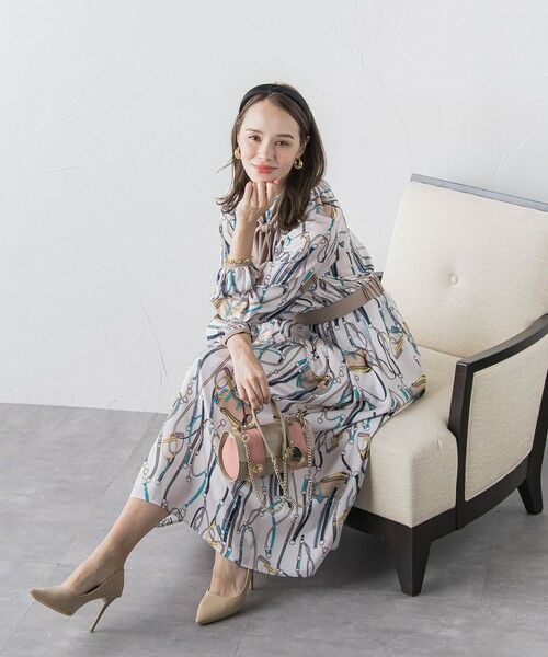 Viaggio Blu / ビアッジョブルー ロング・マキシ丈ワンピース | 馬具プリントワンピース≪手洗い可能≫ | 詳細1