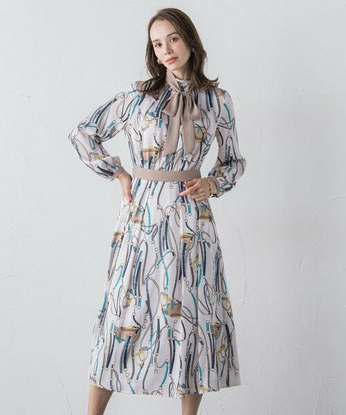 Viaggio Blu / ビアッジョブルー ロング・マキシ丈ワンピース | 馬具プリントワンピース≪手洗い可能≫ | 詳細3