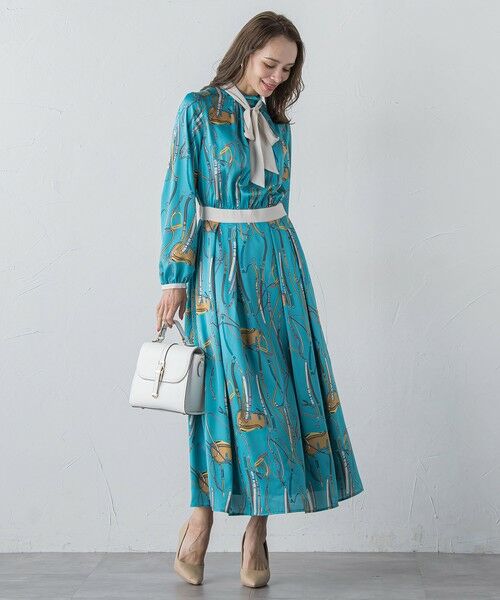 Viaggio Blu / ビアッジョブルー ロング・マキシ丈ワンピース | 馬具プリントワンピース≪手洗い可能≫ | 詳細11