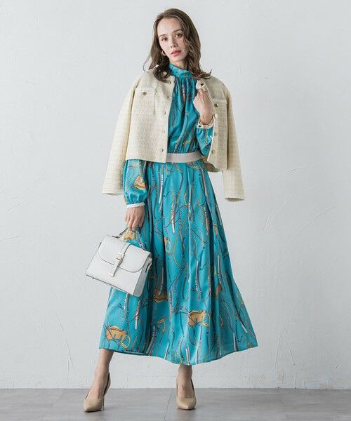 Viaggio Blu / ビアッジョブルー ロング・マキシ丈ワンピース | 馬具プリントワンピース≪手洗い可能≫ | 詳細12