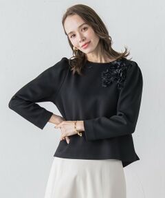 Viaggio Blu / ビアッジョブルー カットソー | フラワーモチーフダンボールトップス≪手洗い可能≫