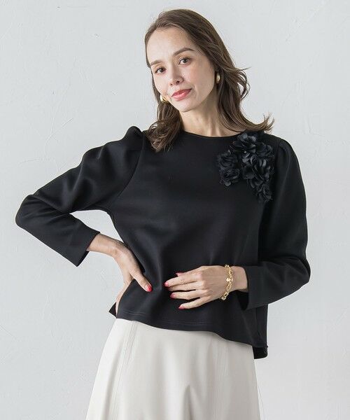 Viaggio Blu / ビアッジョブルー カットソー | フラワーモチーフダンボールトップス≪手洗い可能≫ | 詳細1