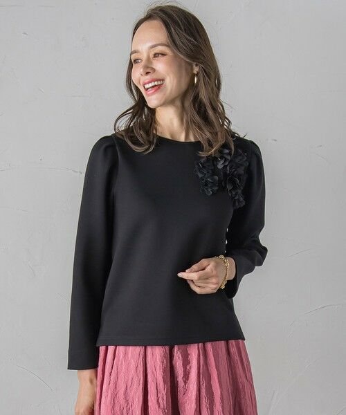 Viaggio Blu / ビアッジョブルー カットソー | フラワーモチーフダンボールトップス≪手洗い可能≫ | 詳細8