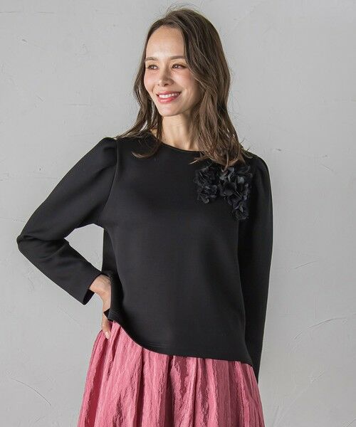 Viaggio Blu / ビアッジョブルー カットソー | フラワーモチーフダンボールトップス≪手洗い可能≫ | 詳細9