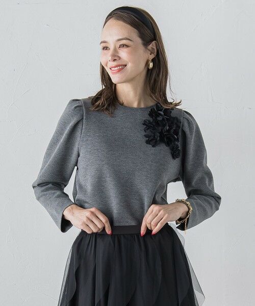 Viaggio Blu / ビアッジョブルー カットソー | フラワーモチーフダンボールトップス≪手洗い可能≫ | 詳細13