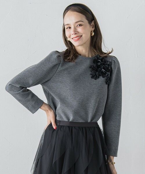 Viaggio Blu / ビアッジョブルー カットソー | フラワーモチーフダンボールトップス≪手洗い可能≫ | 詳細14