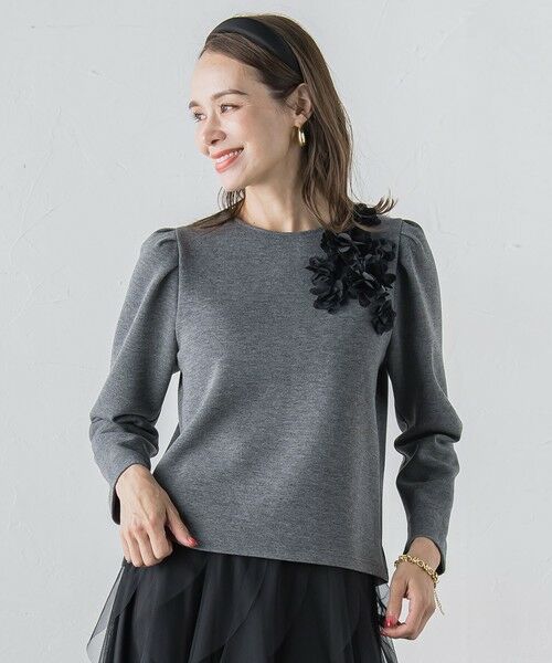 Viaggio Blu / ビアッジョブルー カットソー | フラワーモチーフダンボールトップス≪手洗い可能≫ | 詳細15