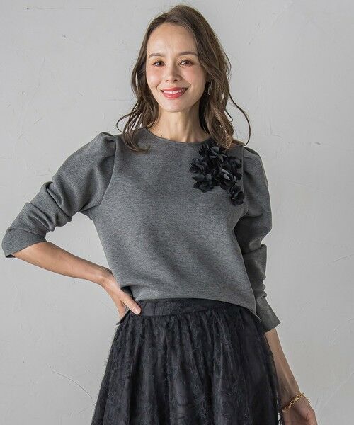 Viaggio Blu / ビアッジョブルー カットソー | フラワーモチーフダンボールトップス≪手洗い可能≫ | 詳細21