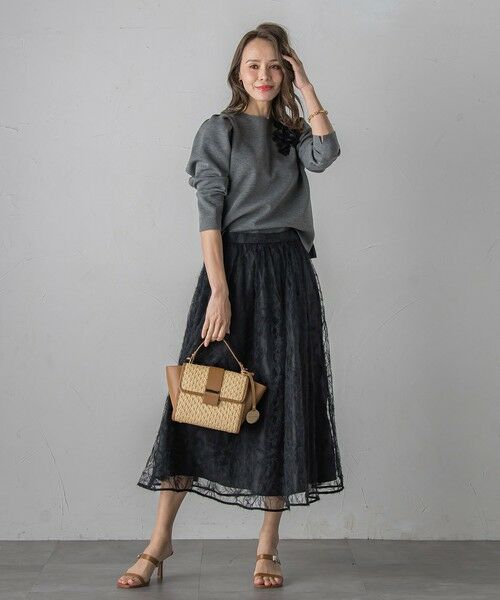 Viaggio Blu / ビアッジョブルー カットソー | フラワーモチーフダンボールトップス≪手洗い可能≫ | 詳細23