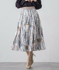 Viaggio Blu / ビアッジョブルー ミニ・ひざ丈スカート | 馬具プリントスカート≪手洗い可能≫