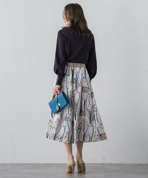 Viaggio Blu / ビアッジョブルー ミニ・ひざ丈スカート | 馬具プリントスカート≪手洗い可能≫ | 詳細4