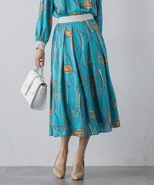 Viaggio Blu / ビアッジョブルー ミニ・ひざ丈スカート | 馬具プリントスカート≪手洗い可能≫ | 詳細11