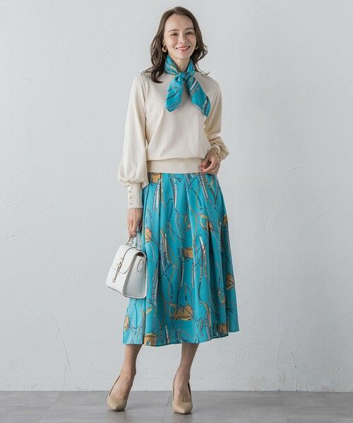 Viaggio Blu / ビアッジョブルー ミニ・ひざ丈スカート | 馬具プリントスカート≪手洗い可能≫ | 詳細15