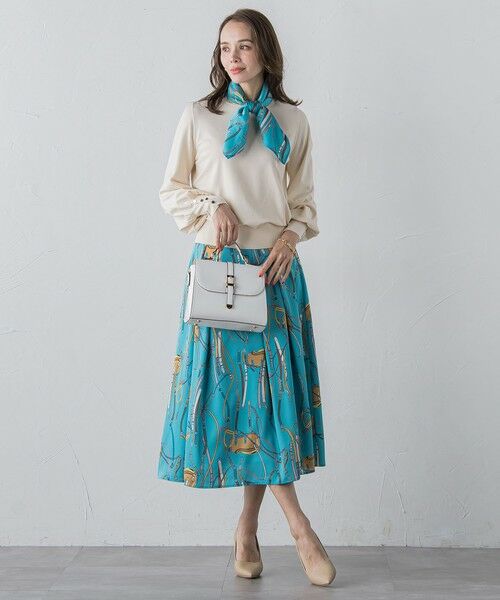 Viaggio Blu / ビアッジョブルー ミニ・ひざ丈スカート | 馬具プリントスカート≪手洗い可能≫ | 詳細16