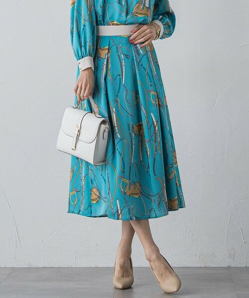 Viaggio Blu / ビアッジョブルー ミニ・ひざ丈スカート | 馬具プリントスカート≪手洗い可能≫ | 詳細10