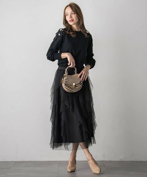 Viaggio Blu / ビアッジョブルー ミニ・ひざ丈スカート | ラッフルチュールスカート≪洗濯機で洗える≫ | 詳細1