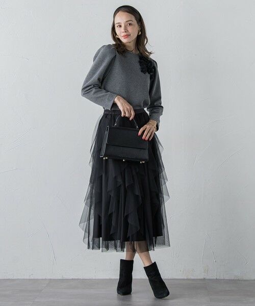 Viaggio Blu / ビアッジョブルー ミニ・ひざ丈スカート | ラッフルチュールスカート≪洗濯機で洗える≫ | 詳細11