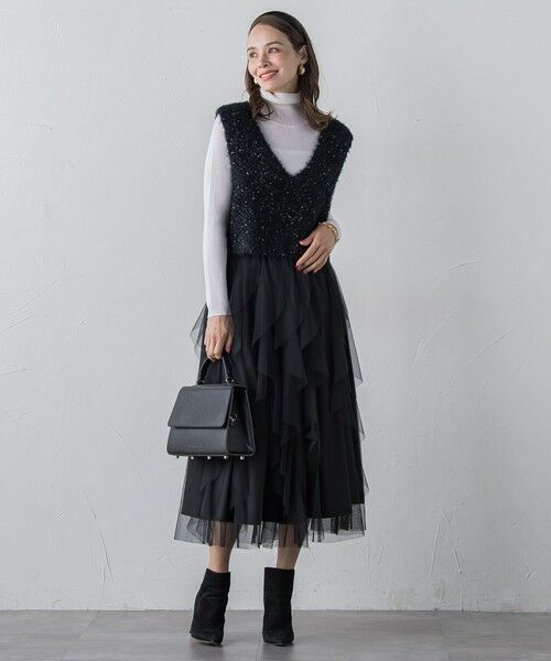 Viaggio Blu / ビアッジョブルー ミニ・ひざ丈スカート | ラッフルチュールスカート≪洗濯機で洗える≫ | 詳細13