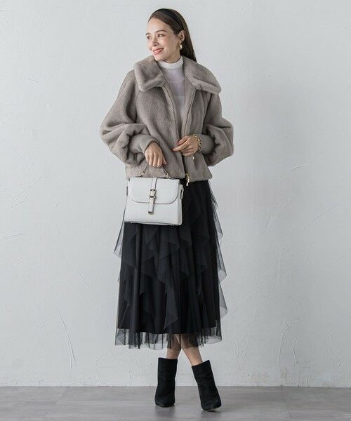 Viaggio Blu / ビアッジョブルー ミニ・ひざ丈スカート | 【新色追加】ラッフルチュールスカート | 詳細15