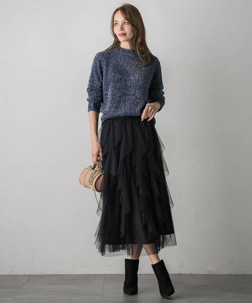 Viaggio Blu / ビアッジョブルー ミニ・ひざ丈スカート | ラッフルチュールスカート≪洗濯機で洗える≫ | 詳細3