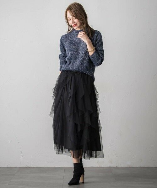 Viaggio Blu / ビアッジョブルー ミニ・ひざ丈スカート | ラッフルチュールスカート≪洗濯機で洗える≫ | 詳細4