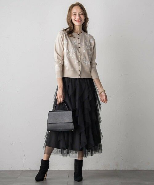 Viaggio Blu / ビアッジョブルー ミニ・ひざ丈スカート | ラッフルチュールスカート≪洗濯機で洗える≫ | 詳細5