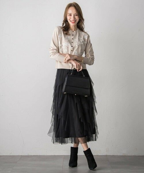 Viaggio Blu / ビアッジョブルー ミニ・ひざ丈スカート | ラッフルチュールスカート≪洗濯機で洗える≫ | 詳細6