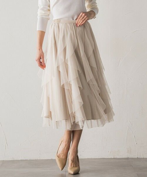 Viaggio Blu / ビアッジョブルー ミニ・ひざ丈スカート | 【新色追加】ラッフルチュールスカート | 詳細21