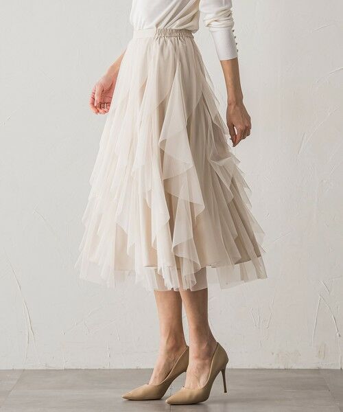 Viaggio Blu / ビアッジョブルー ミニ・ひざ丈スカート | 【新色追加】ラッフルチュールスカート | 詳細22