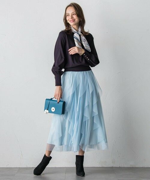 Viaggio Blu / ビアッジョブルー ミニ・ひざ丈スカート | ラッフルチュールスカート≪洗濯機で洗える≫ | 詳細21
