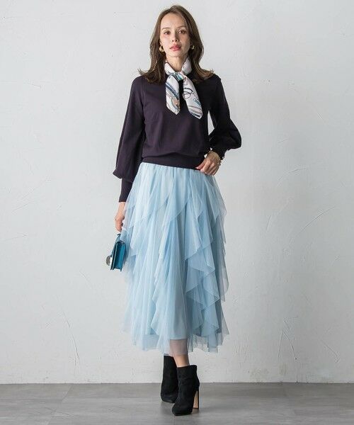 Viaggio Blu / ビアッジョブルー ミニ・ひざ丈スカート | ラッフルチュールスカート≪洗濯機で洗える≫ | 詳細22