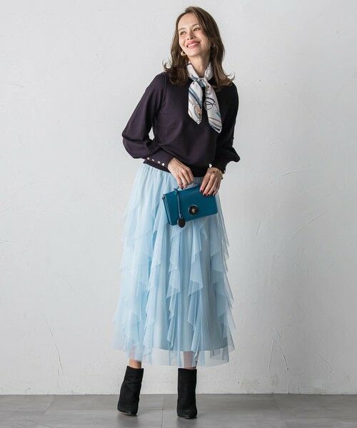 Viaggio Blu / ビアッジョブルー ミニ・ひざ丈スカート | ラッフルチュールスカート≪洗濯機で洗える≫ | 詳細23