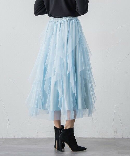 Viaggio Blu / ビアッジョブルー ミニ・ひざ丈スカート | ラッフルチュールスカート≪洗濯機で洗える≫ | 詳細26