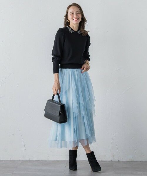 Viaggio Blu / ビアッジョブルー ミニ・ひざ丈スカート | ラッフルチュールスカート≪洗濯機で洗える≫ | 詳細27