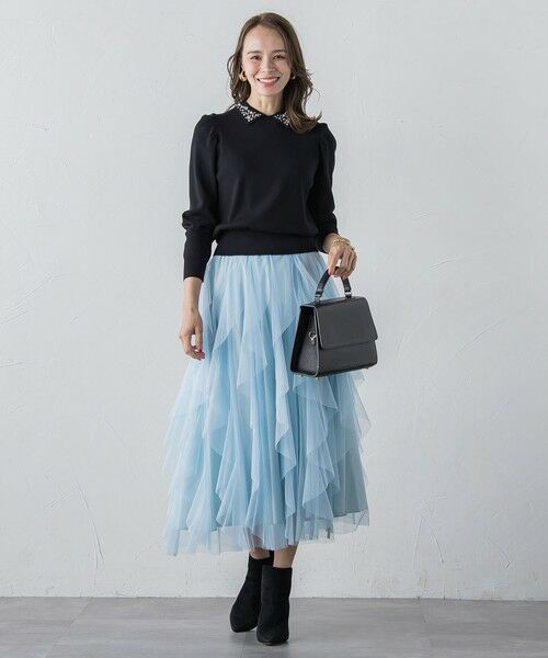 Viaggio Blu / ビアッジョブルー ミニ・ひざ丈スカート | ラッフルチュールスカート≪洗濯機で洗える≫ | 詳細28