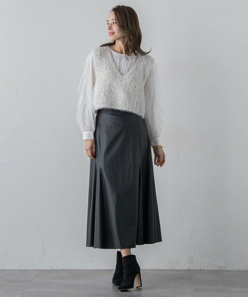 Viaggio Blu / ビアッジョブルー ミニ・ひざ丈スカート | フェイクレザーマーメイドスカート | 詳細23