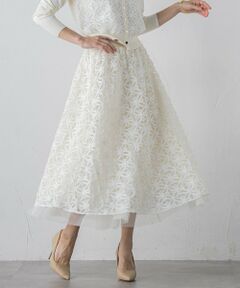 Viaggio Blu / ビアッジョブルー ミニ・ひざ丈スカート | チュールテープフラワースカート