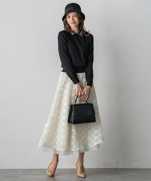 Viaggio Blu / ビアッジョブルー ミニ・ひざ丈スカート | チュールテープフラワースカート | 詳細1