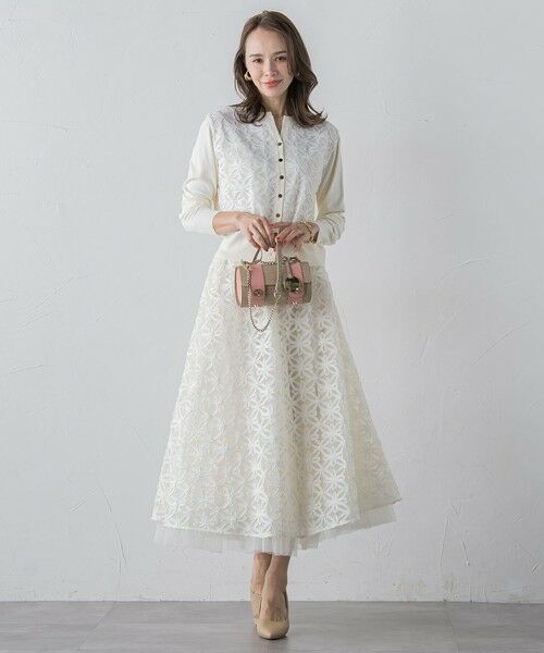 Viaggio Blu / ビアッジョブルー ミニ・ひざ丈スカート | チュールテープフラワースカート | 詳細7