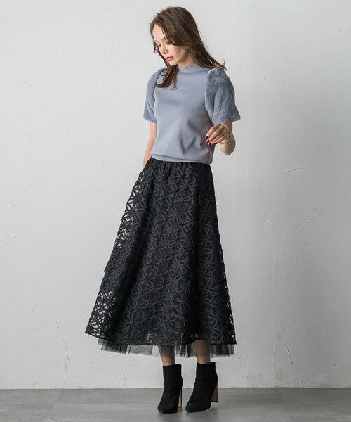 Viaggio Blu / ビアッジョブルー ミニ・ひざ丈スカート | チュールテープフラワースカート | 詳細12