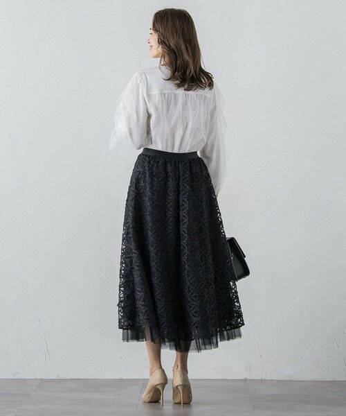 Viaggio Blu / ビアッジョブルー ミニ・ひざ丈スカート | チュールテープフラワースカート | 詳細18