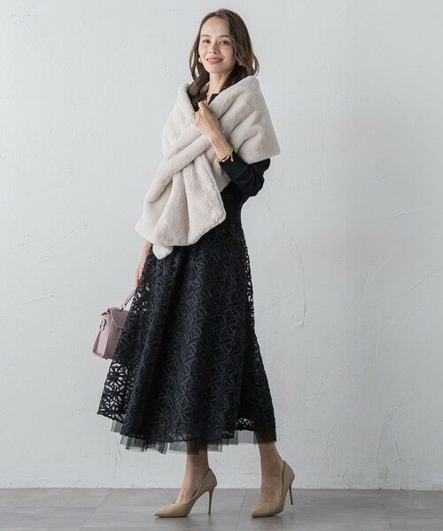 Viaggio Blu / ビアッジョブルー ミニ・ひざ丈スカート | チュールテープフラワースカート | 詳細23