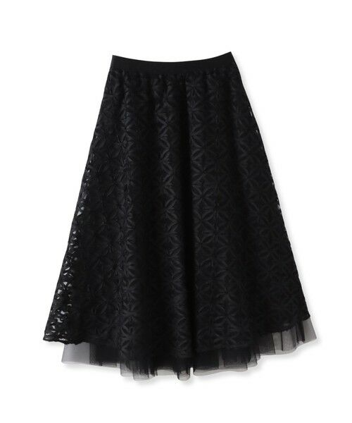 Viaggio Blu / ビアッジョブルー ミニ・ひざ丈スカート | チュールテープフラワースカート | 詳細28